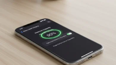 How To Maintain iPhone 12 Battery Health showing Battery Health & Charging screen at 90% maximum capacity.