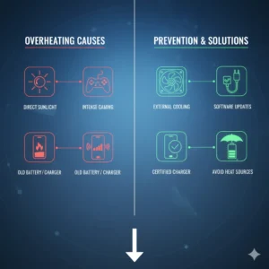 How To Fix iPhone 12 Overheating Issue with causes and solutions infographic