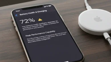 Why iphone 12 Mini Battery Drains Fast showing battery health screen with low percentage.