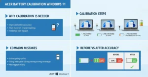 Acer Battery Calibration Windows 11 battery settings screen