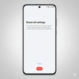 Reset all settings on Samsung S22 for calibration without losing data