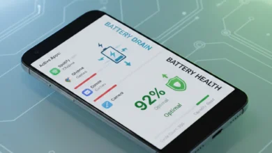 Battery Drain vs Battery Health comparison on Android smartphone