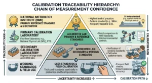 measurement traceability pyramid in calibration standards hierarchy