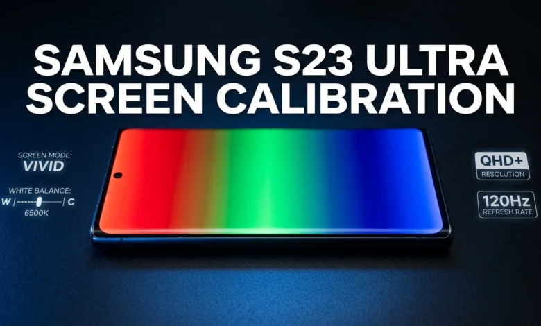 Samsung S23 Ultra screen calibration complete guide — color accuracy, Vision Booster, QHD Plus display settings and AMOLED calibration
